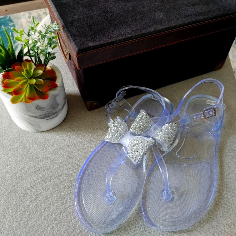 3 For $30/Gummy Flip Flop Sandals (clear)